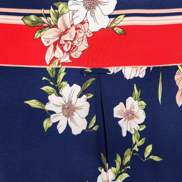 Anthropologie Floral Navy and Red Tunic - Picture 10 of 13